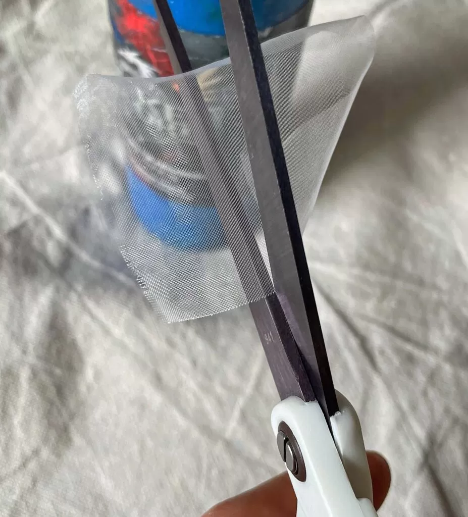 how_to_strain_airbrush_paint_cutting_mesh